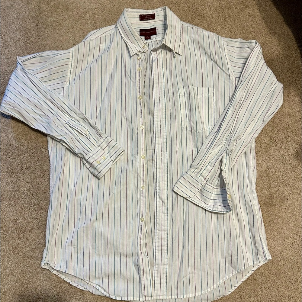 Ralph Lauren Striped Button Down Shirt Mens L Blue White Classic Preppy/Luxury - Picture 4 of 7